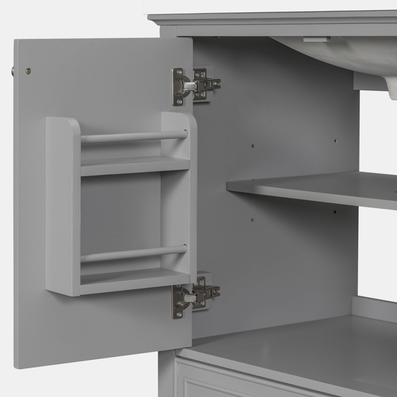 Meuble-lavabo pour salle de bain FreeStands sans lavabo, Gris
