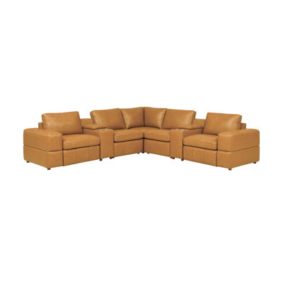 Typostrnan Leather Match Reclining Modular Sectional