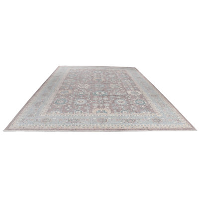 Tapis turc mauve et bleu 10 x 14
