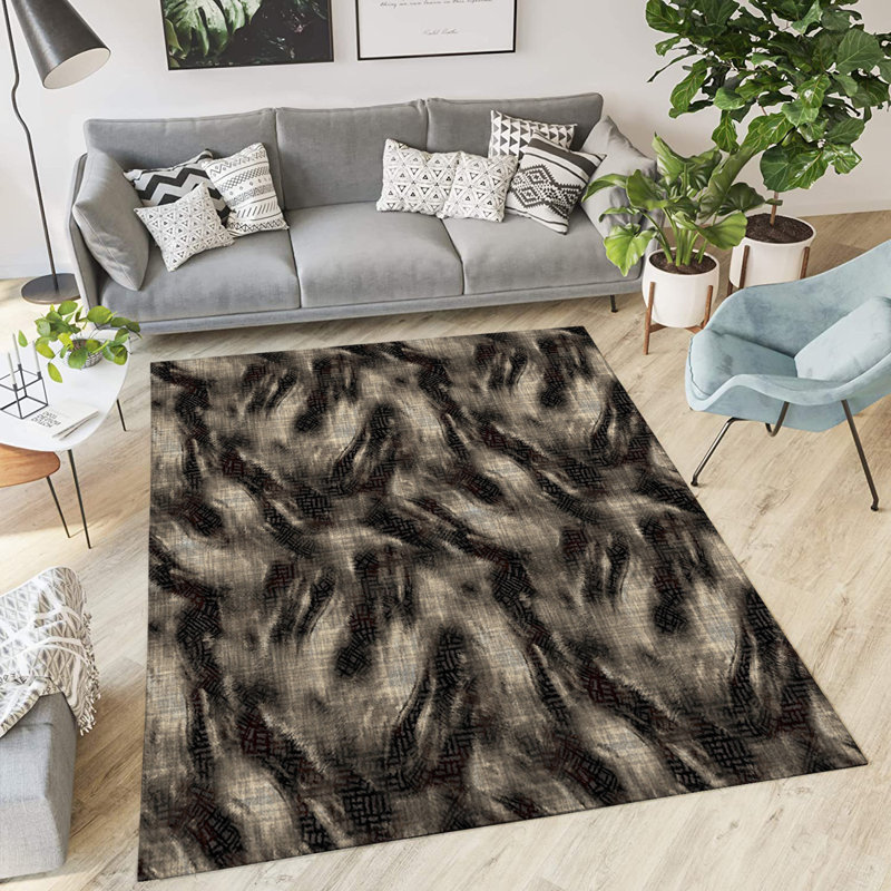 Abstract Indoor / Outdoor Rug, Rectangle 4' x 6'