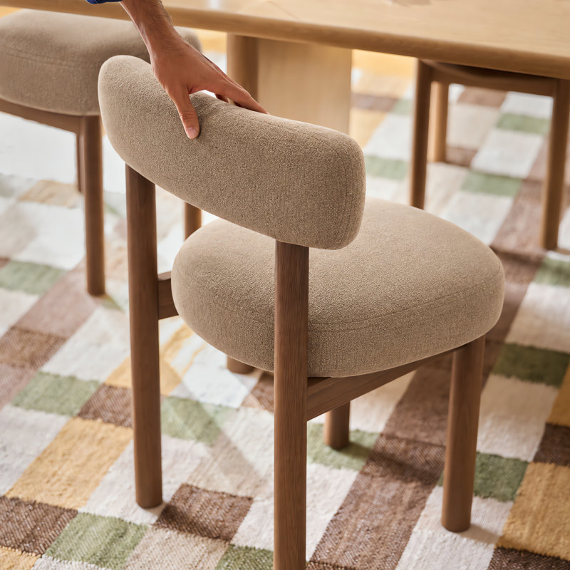 Chaises de salle à manger rembourrées Modern, Chameau