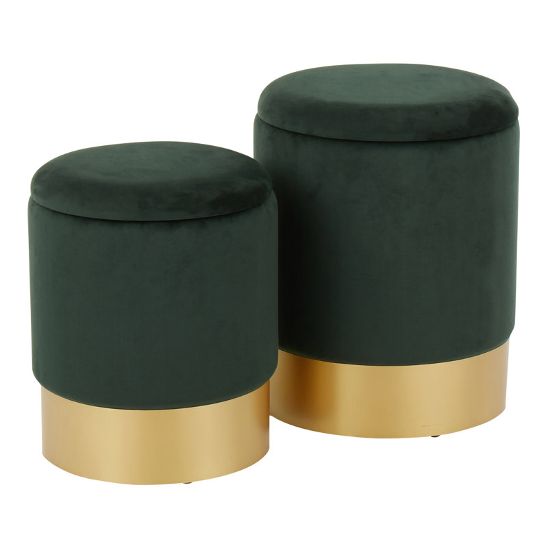 Dinah Upholstered Ottoman, Green