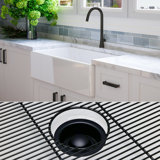 Luxury 33" L x 20" W Dual Mount Kitchen Sink with Basket Strainer