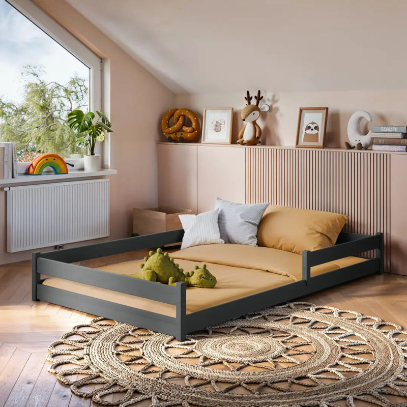 Small Double (4') Platform Bed Frame, Graphite