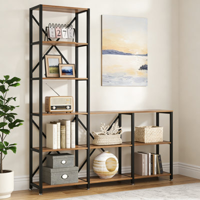 Nordic-Style Metal-Framed Bookshelf, Multi-Tiered Eco-Friendly Board Storage Rack For Home Use Floor-Standing Storage Unit For Living Rooms And Studie