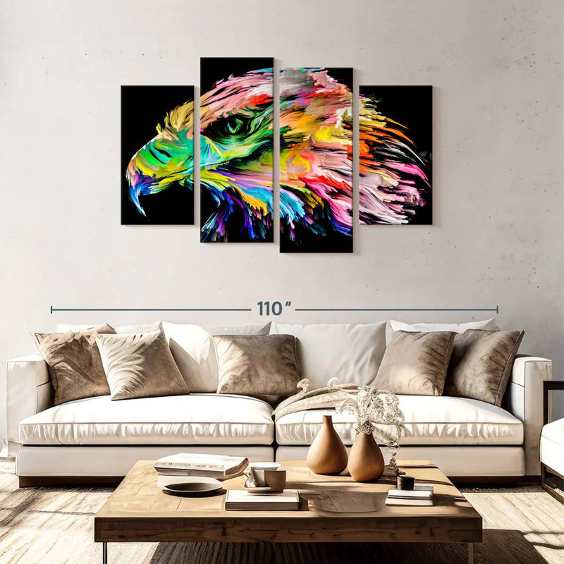 Colourful Eagle, 48"H x 75"W