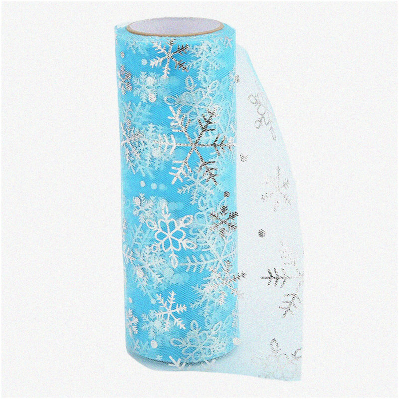 Snowflake Sparkle Tulle Roll 10 Yards