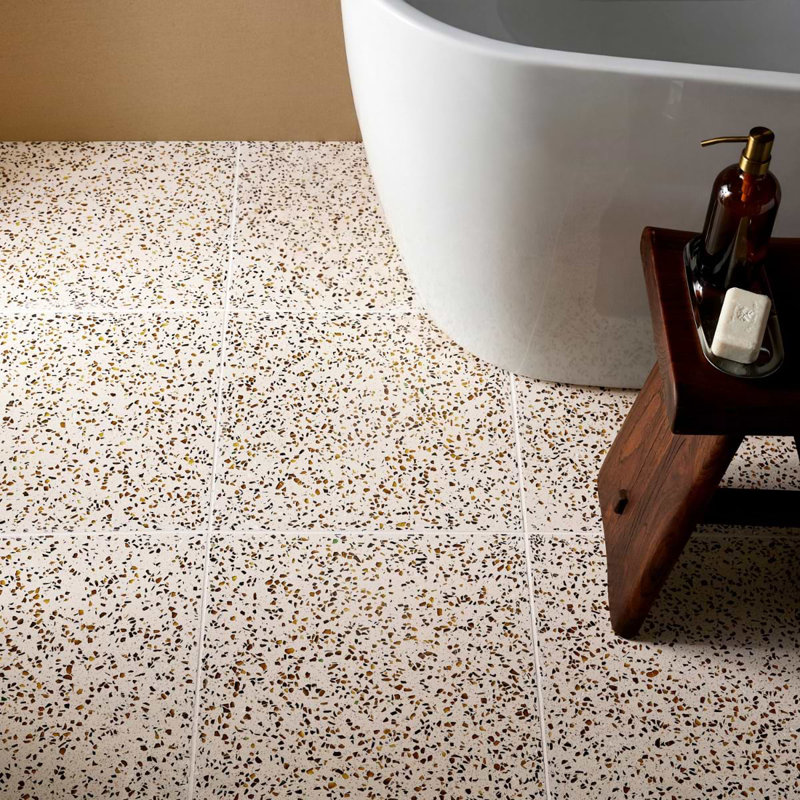 Veritas Terrazzo 16X16 Polished Terrazzo Tile, Brown/Beige