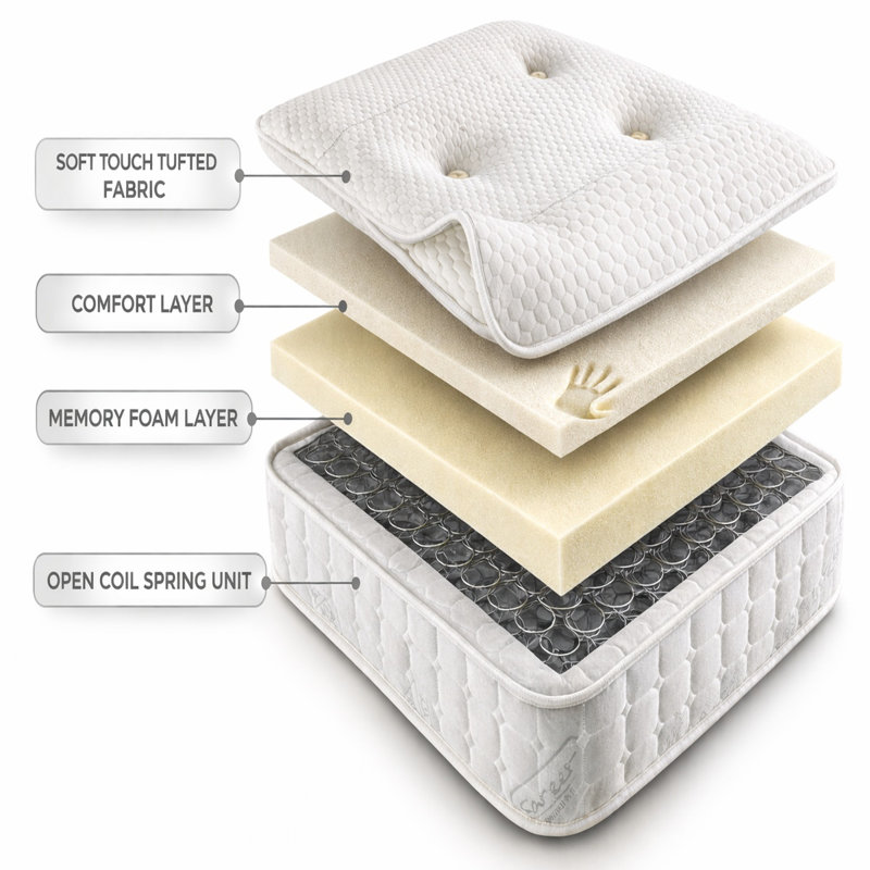 Open Coil Mattress, Small Double (4')