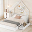 Grand lit plateforme en bois avec garde-corps-1250977755