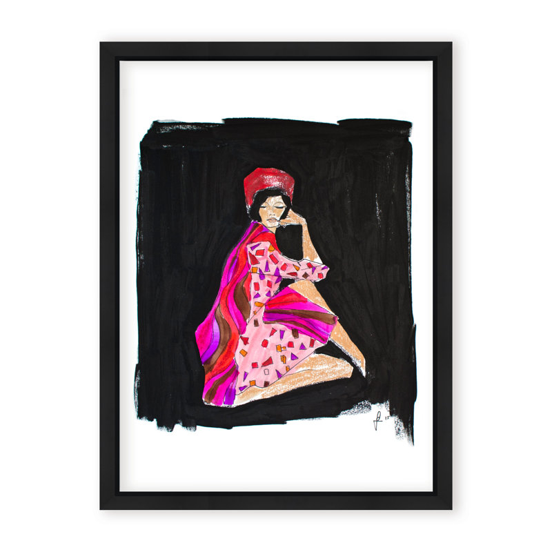 Forquet Print, 16" H x 12" W x 2.375" D, Framed Canvas, Black