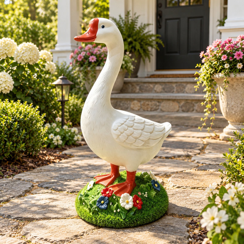 Statue d'oie à peindre pour la décoration extérieure