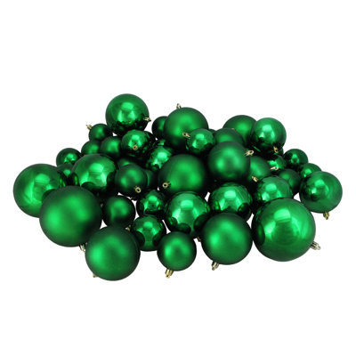 50ct Shatterproof 2-Finish Christmas Ball Ornaments