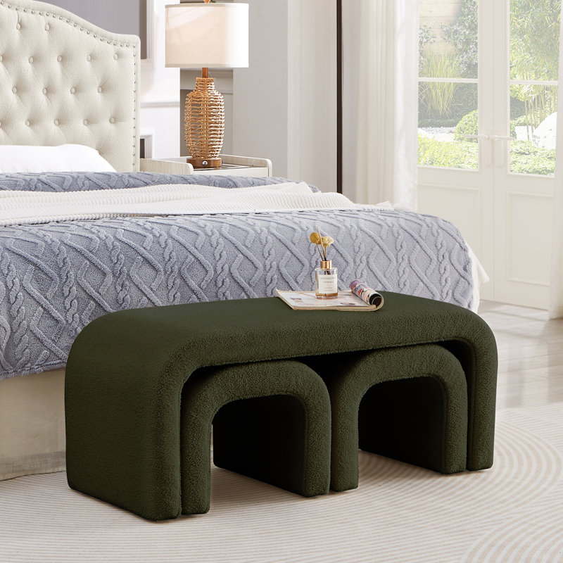 Bench, Entryway Bench, Bedroom Bench, Upholstered Bench, U Shaped Modern Bench, Black