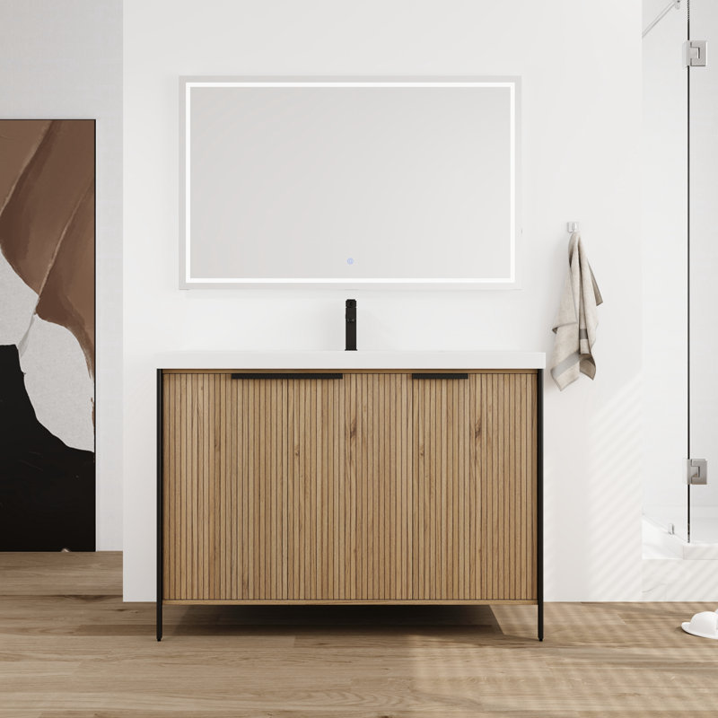 Meuble-lavabo simple 48 po avec plateau en résine