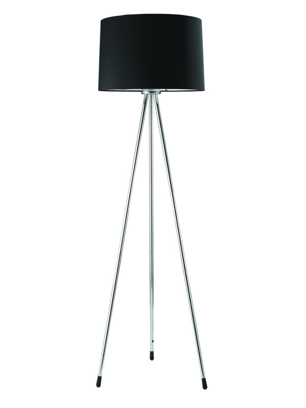 Lampe trépied 59 po Naswith, Noir