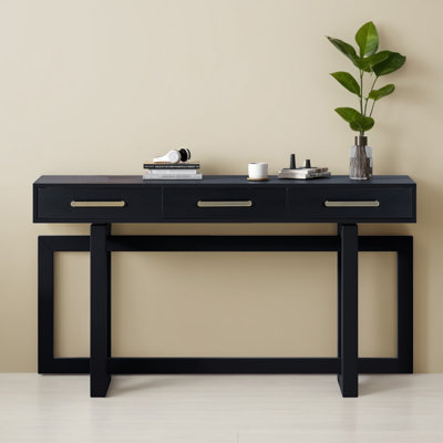 57" Console Table Sofa Table with 3 Drawers for Entryway
