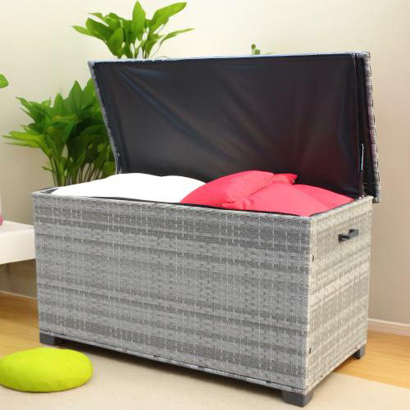 Grey Wicker Patio Storage Box