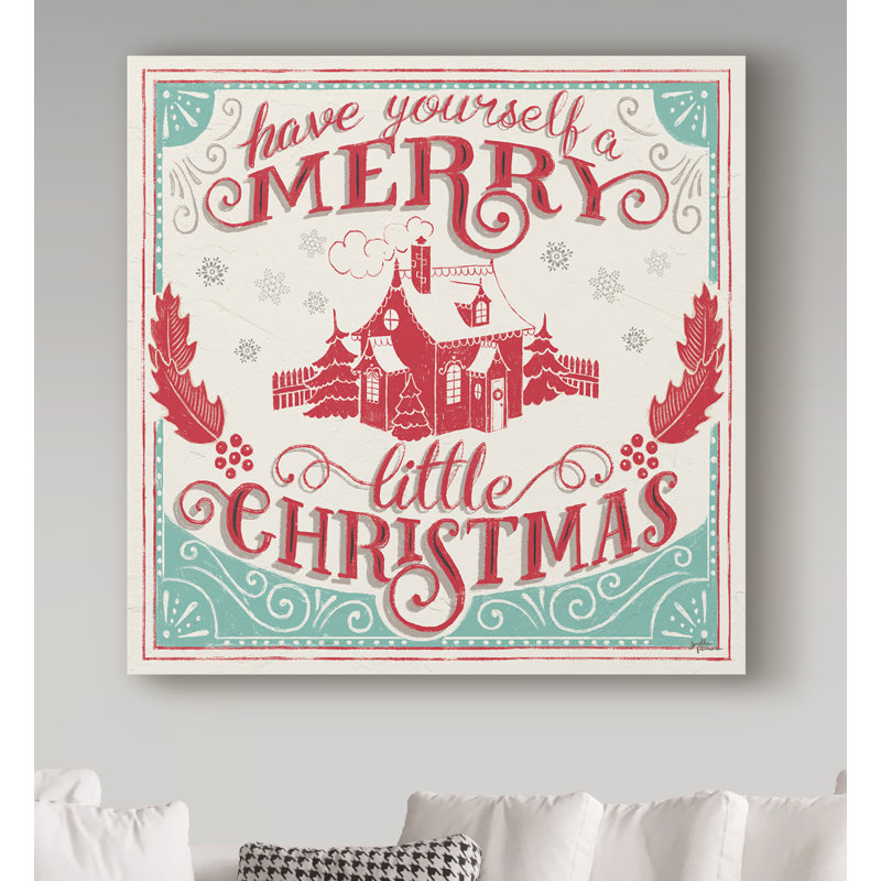 « merry little christmas v », reproduction d’impression sur toile tendue, H 14 po x l 14 po x P 2 po