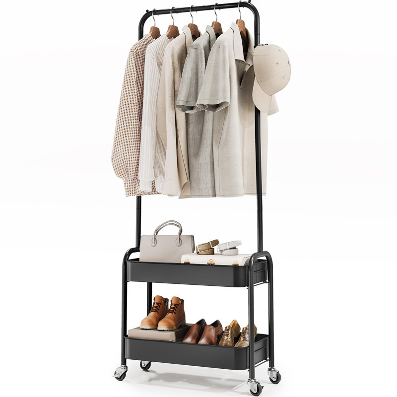 51cm Rolling Clothing Rack, Black