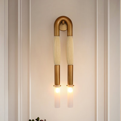 2 - Light Dimmable Horsehair Wall Sconce