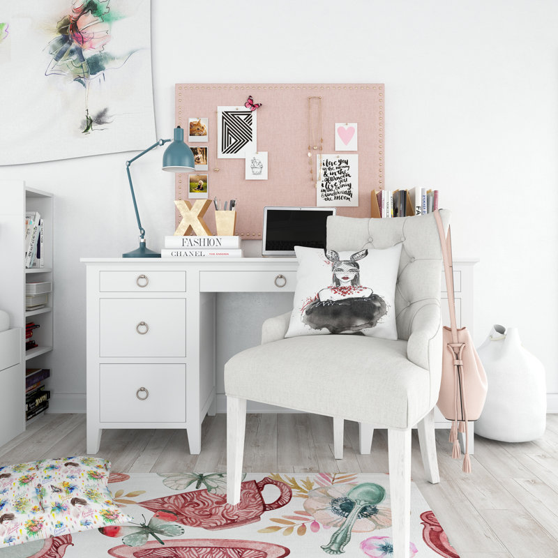 Ensemble de housse de couette Designart Girl in Bunny, Housse de couette très grand + 2 taies décoratives