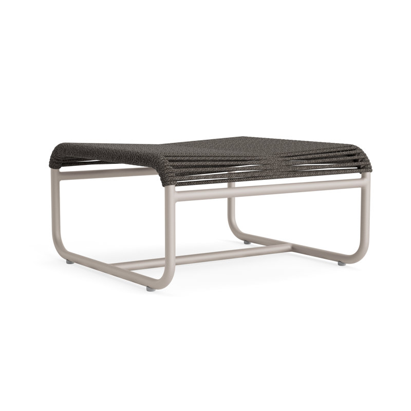 Walter Lamb Outdoor Ottoman, Coal/Dove