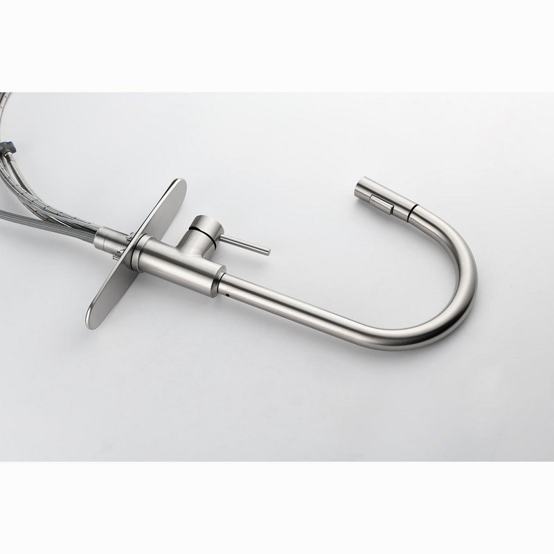 Robinet de cuisine avec douchette extractible, Nickel brossé