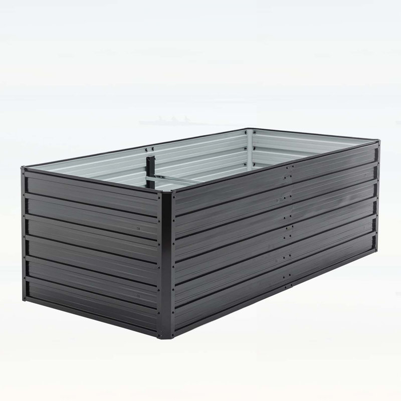 Raised Garden Bed Kit - Large Outdoor Planter Box for Veggies, Fruits, Herbs, Black, 6x3x2FT