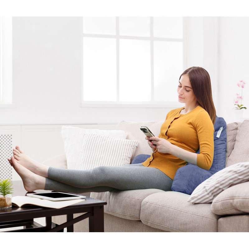 Coussin de lecture Nestl, H 14 po x l 13 po x P 8,5 po, Bleu acier