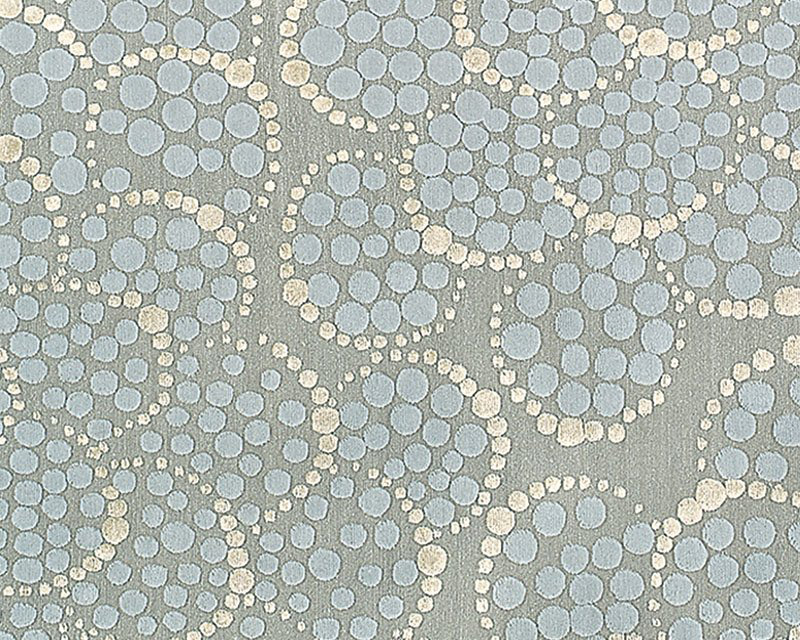 Effervescence Polka Dots Area Rug in Beige/Blue/Gray, Rectangle 3' x 5'