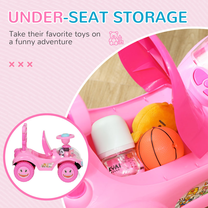 Saimi 17 Stories Push/Pull Ride On, Pink