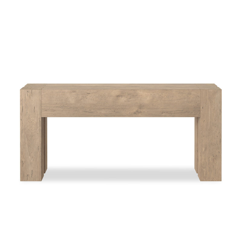 Console Trumann, H 33 po x l 72 po x P 20,25 po, Chêne d'armoise rustique blanchi à la chaux