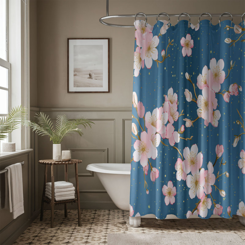 Rideau de douche Blush Blossom 62, H 74 po x l 71 po