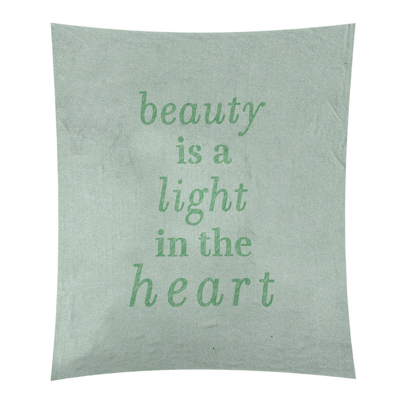 Tapisserie en polyester en citation de beauté, H 27,5 po x l 37,5 po, Vert