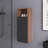 32 In. Black & Walnut Wall-Mounted Bathroom Floating Side Cabinet