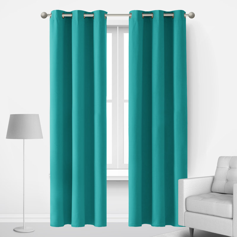 Paire de rideaux obscurcissant avec œillets Lompoc, L 42 po x L 84 po, Turquoise
