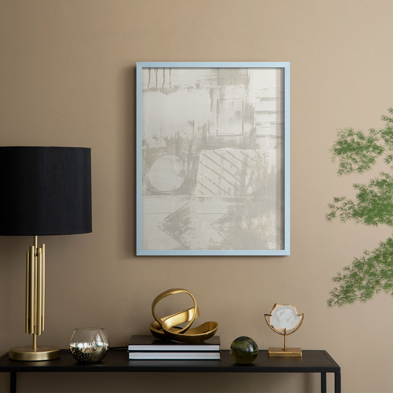 Reproduction encadrée de symbole Scratch II - bois massif, H 11 po x l 9 po, Cadre bleu