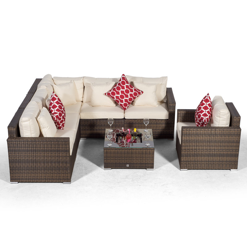 Yancey 5 Seater Rattan Corner Sofa Set