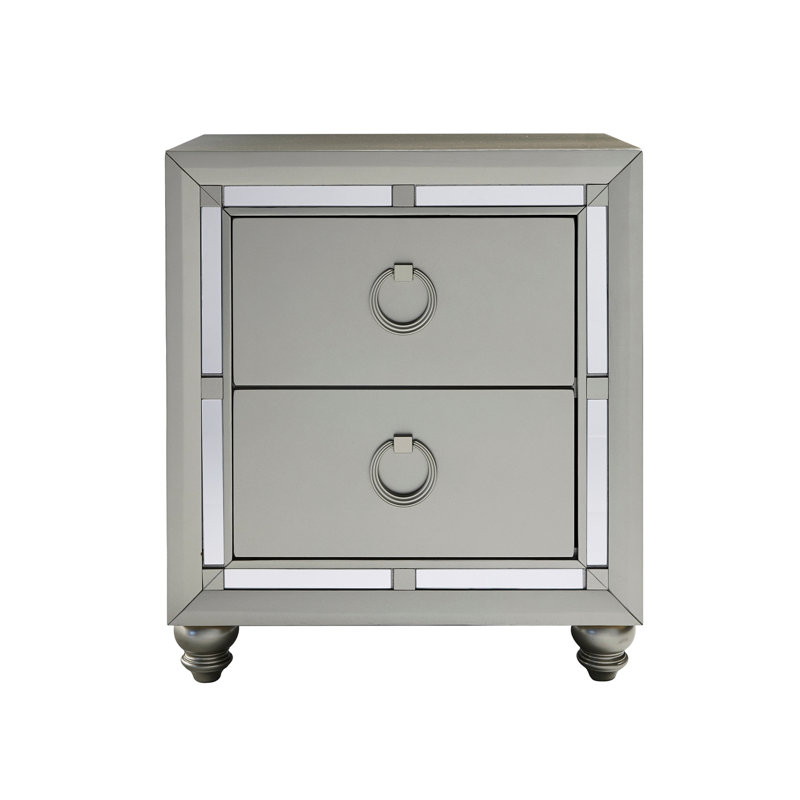 Table de chevet argentée CHLOE GEMSTONE