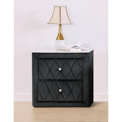 Table de chevet 1Pc 2 tiroirs capitonnés capitonnés