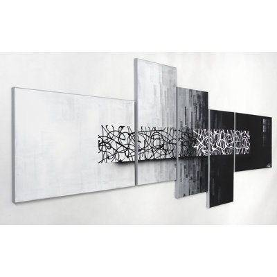 Day And Night - 5 Piece Stretched On Wooden Frame Painting on Canvas