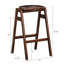 2 pièces Mid-Century moderne empilable - Bois d'hévéa massif au fini noyer, assise confortable l 16 po x P 19,69 po H 28,38 po, 2 coussins de soutien