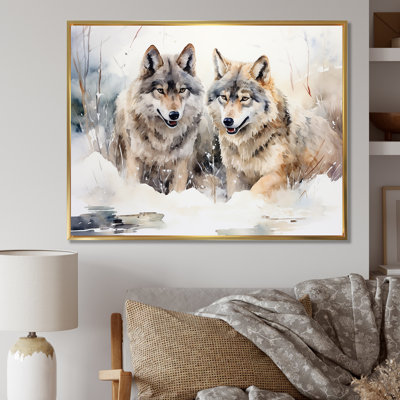 Forest Wolves In Winter Landscape - Wolf Animal Wall Art