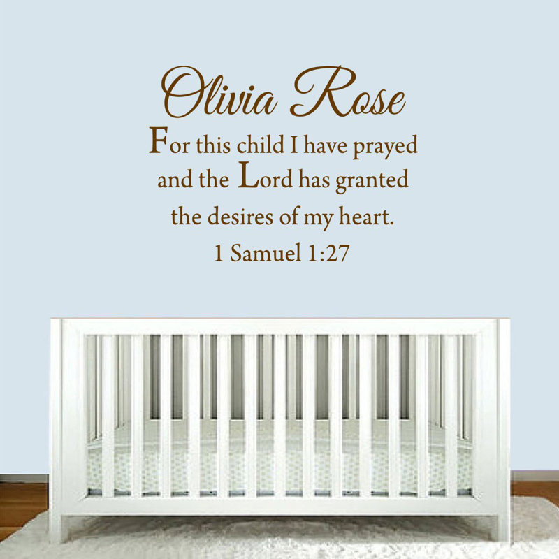 Décalcomanie murale pour cet enfant i a prayed Colindale, H 17,5 po x l 22 po x P 0,01 po, Brun chocolat, Oui