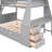 Twin Over Full Bunk Bed With Desk, Trundle, 3 Drawers & Shelf - Gray Featuring Trundle And Storage-661135217