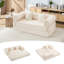 Canapé-lit modulaire en velours côtelé Boneless, convertible avec assise profonde et coussins moelleux-68968376-68968379