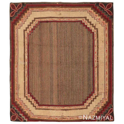 Petit petit tapis crocheté américain antique