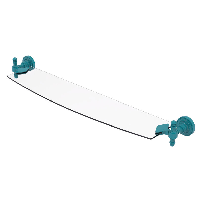 Tablette flottante Retro Dot, H 2,5 po x l 24 po x P 5 po, Bleu sarcelle Glokzin