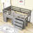 Gigel Kids Twin Loft Bed with Drawers-1887771781